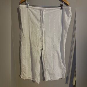 La SENZA Semi Sheer White Lace Trim Pajama Capri XL